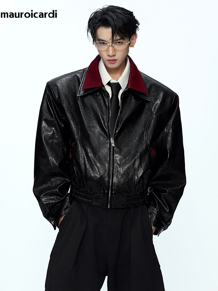 Veste en cuir PU à imprimé ser - Streetwear Brand Marketing avis et prix