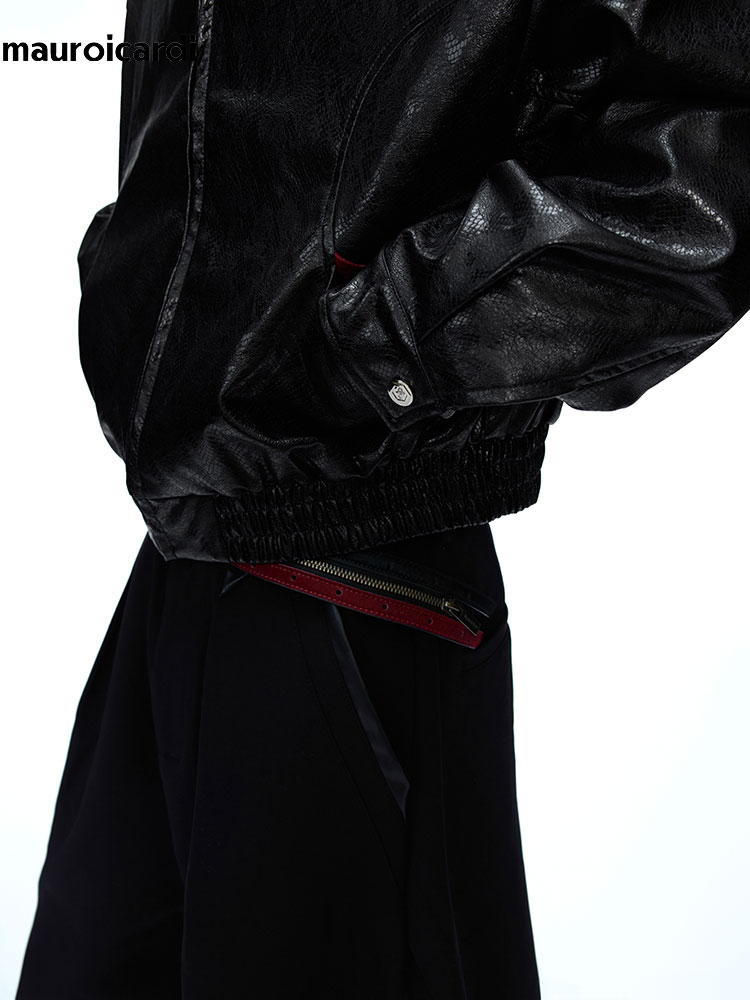 Veste en cuir PU à imprimé ser - Streetwear Brand Marketing avis et prix