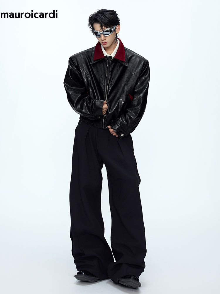 Veste en cuir PU à imprimé ser - Streetwear Brand Marketing avis et prix